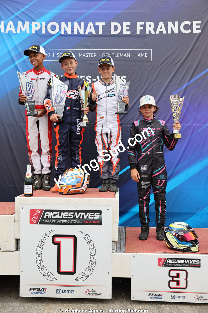 Jules CHECH, Lina SALAMANCA — 11 & 12/07/2026 : Championnat de France Mini 60 / Sénior, Master & Gentleman IAME à Aigues-Vives(Photos Stéphane Agnus) 2026 — karting