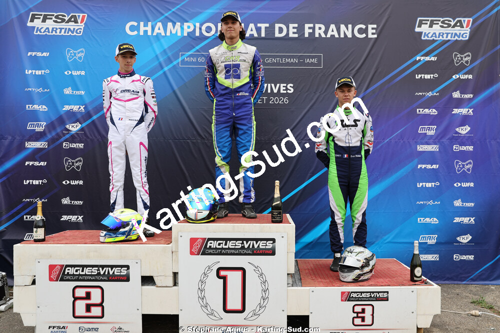 Evan MAINIER, Matéo RIVALS — 11 & 12/07/2026 : Championnat de France Mini 60 / Sénior, Master & Gentleman IAME à Aigues-Vives(Photos Stéphane Agnus) 2026 — karting