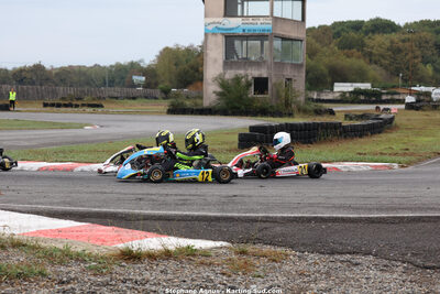 Achille DE OLIVEIRA, Arthur DELGRANGE, Gabriel LONGEAGNE — 04/10/2026 : 5ème manche du Trophée Ufolep Karting Nouvelle Aquitaine à Lescar (Photos Stéphane Agnus) 2026 — karting