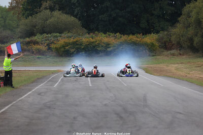Diego MARRACO GRACIA, German KOZUSEV, Lola CHABOCHE — 04/10/2026 : 5ème manche du Trophée Ufolep Karting Nouvelle Aquitaine à Lescar (Photos Stéphane Agnus) 2026 — karting