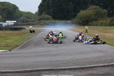 German KOZUSEV, Lola CHABOCHE, Mathéo ROUX — 04/10/2026 : 5ème manche du Trophée Ufolep Karting Nouvelle Aquitaine à Lescar (Photos Stéphane Agnus) 2026 — karting